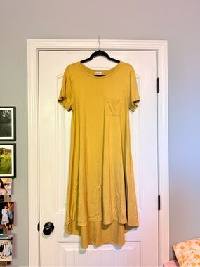 Lula Roe Mustard Short-Sleeve Dress